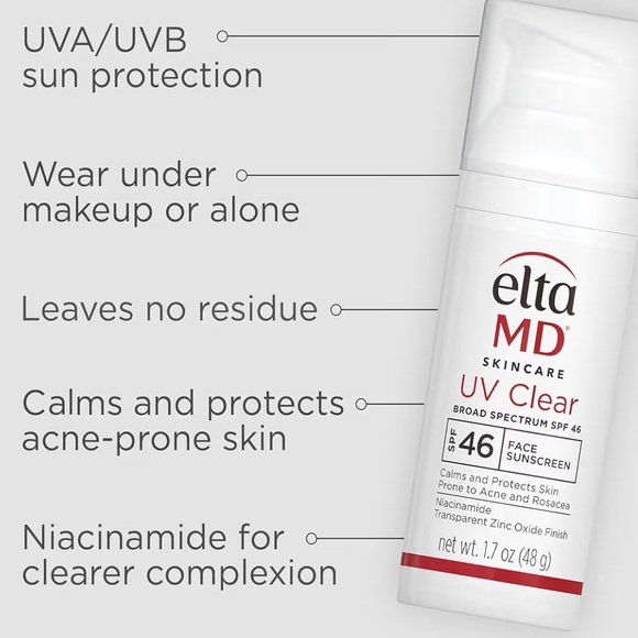 EltaMD UV Clear Face Sunscreen SPF 46, Oil-Free Sunscreen with Zinc Oxide - Picture 6 of 6